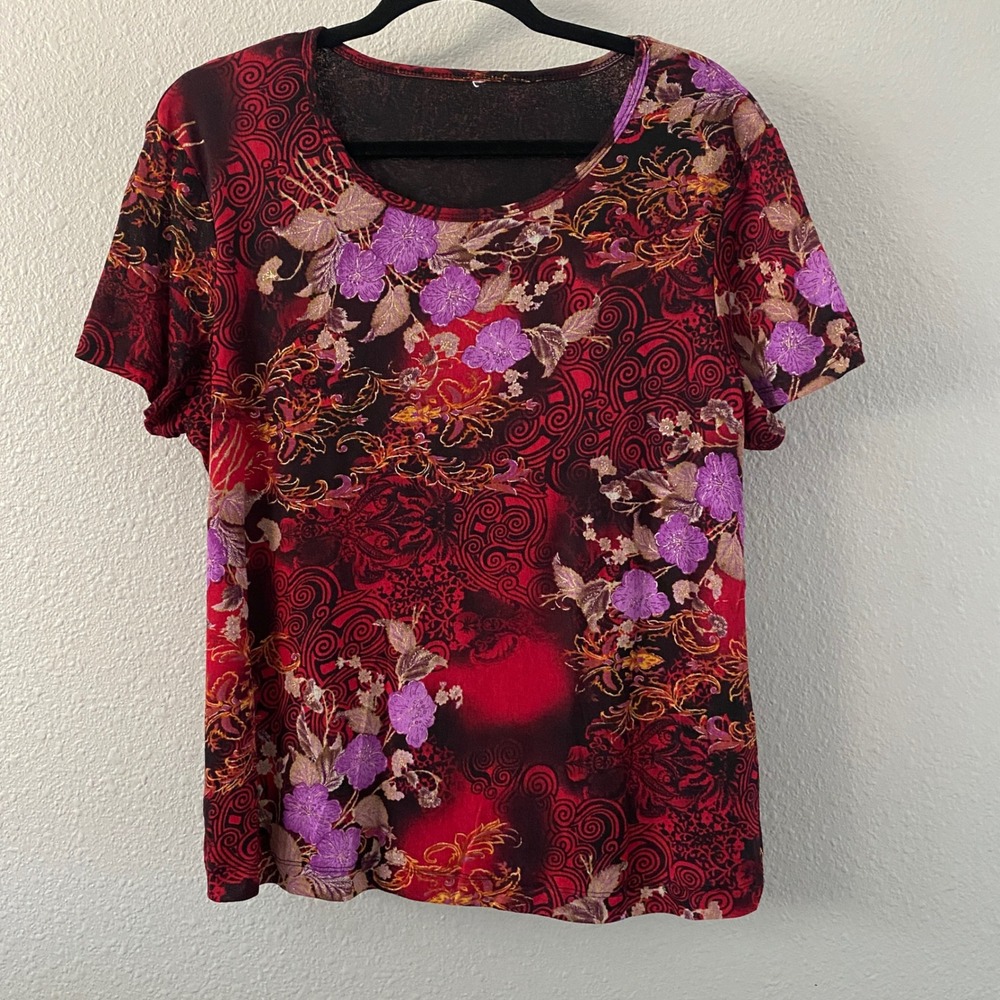 Whimsigoth T Shirt‎ XL Dark Feminine Fairy Stretchy Artsy Boho Fairy Grunge Y2K